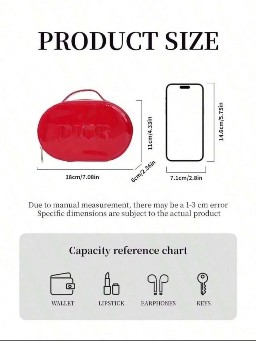 Dior Red Patent Oval Cosmetic Casem VIP GWP